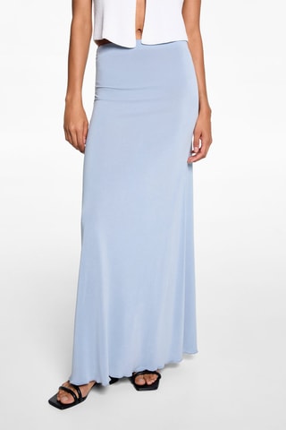 Jupe midi fluide - Ciel