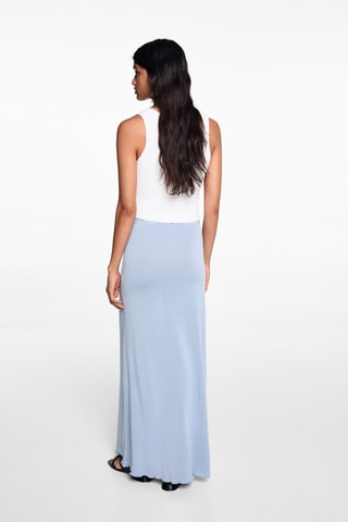 Jupe midi fluide - Ciel