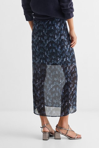 Jupe longue imprimée - Bleu
