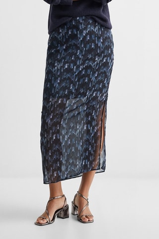Jupe longue imprimée - Bleu
