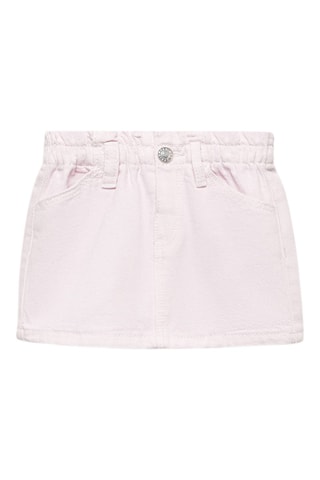 Jupe denim paperbag - Mauve