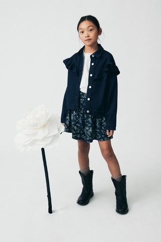 Jupe froncée volant - Bleu marine