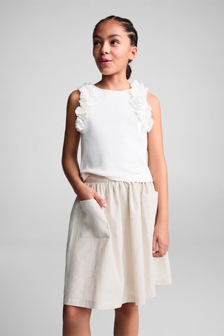 Jupe lin poches - Beige