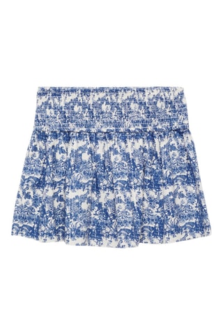 Jupe plissée imprimée - Bleu