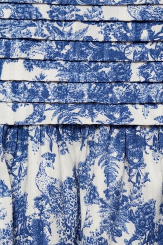 Jupe plissée imprimée - Bleu