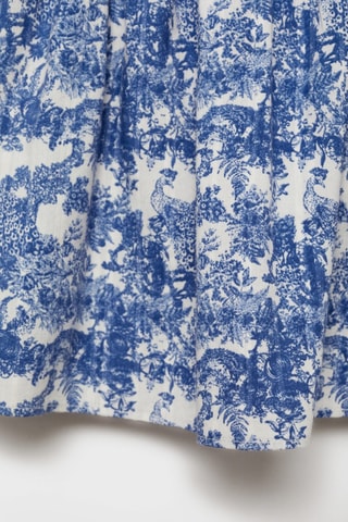 Jupe plissée imprimée - Bleu