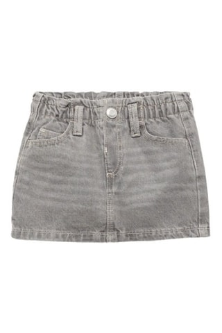 Jupe denim paperbag - Gris