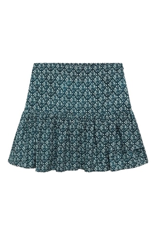 Jupe imprimée volant - Bleu marine