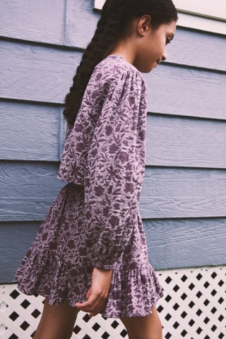 Jupe volants imprimée - Violet