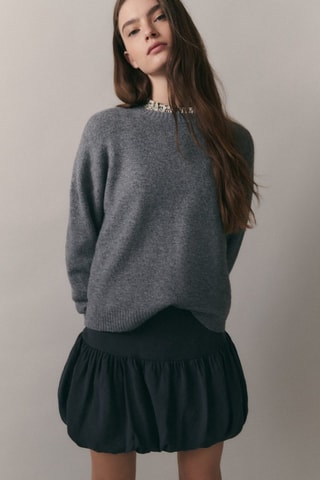 Minijupe boule fermeture Éclair - Anthracite