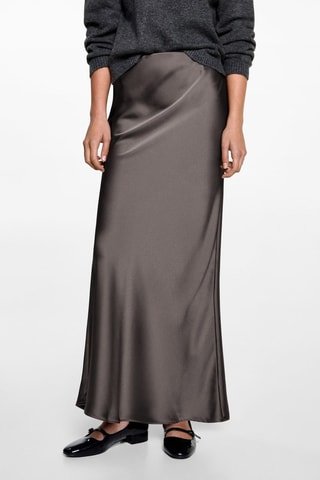Jupe longue satinée - Gris