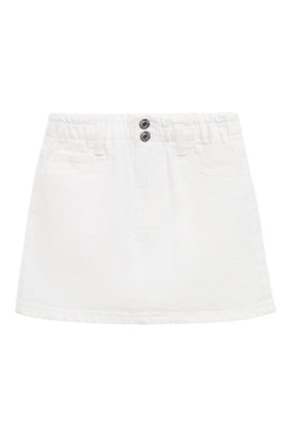 Jupe denim paperbag - Blanc