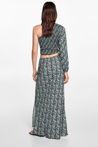 Jupe longue en imprimé floral - Noir