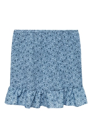 Jupe imprimée froncée - Bleu ciel