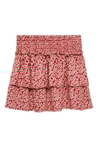 Jupe volants imprimée - Grenat