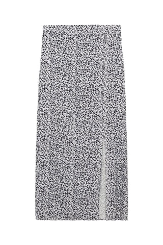 Jupe midi léopard - Bleu marine