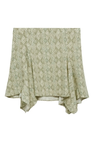 Jupe asymétrique imprimée - Vert