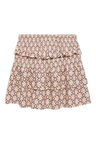 Jupe volants imprimée - Pêche