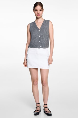 Minijupe poches cargo - Blanc