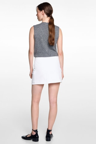 Minijupe poches cargo - Blanc