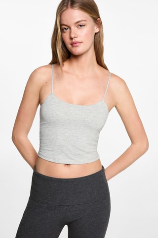 Crop top de sport - Gris chiné