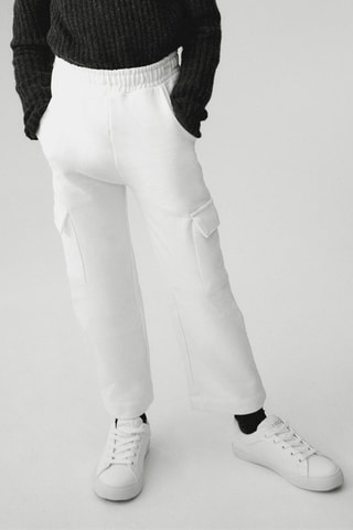 Pantalon cargo coton - Blanc cassé
