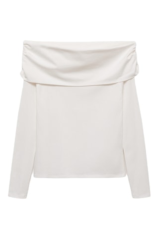 T-shirt épaules dénudées - Blanc cassé