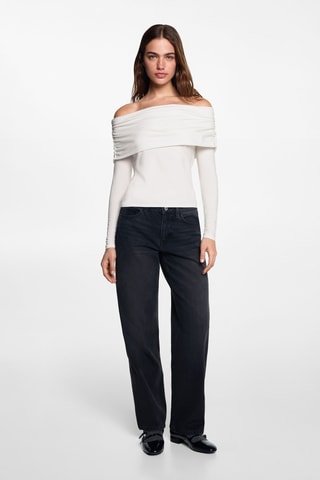 T-shirt épaules dénudées - Blanc cassé