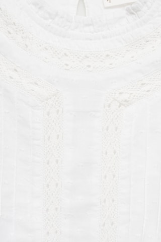 Blouse coton broderies - Blanc