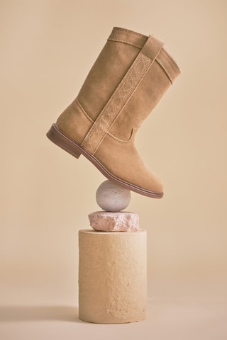 Bottes hautes cuir - Sable