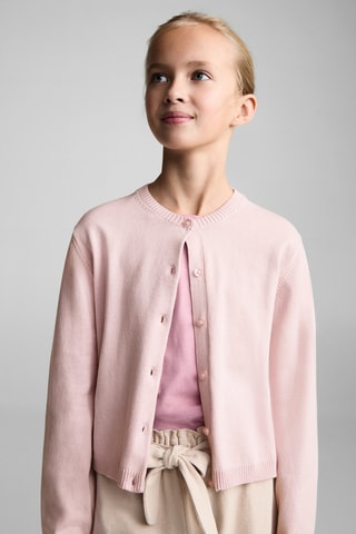 Cardigan maille coton - Rose pastel