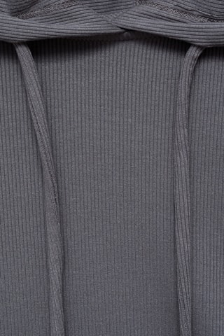 Sweat-shirt à capuche côtelé - Anthracite