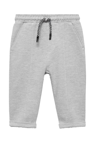 Pantalon jogger coton - Gris chiné