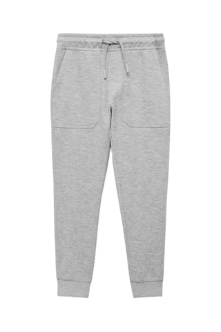 Pantalon jogger coton - Gris chiné