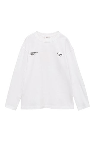 T-shirt en coton imprimé - Blanc cassé