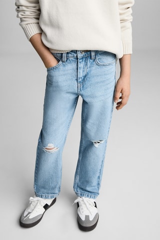 Jean déchirures décoratives - Bleu