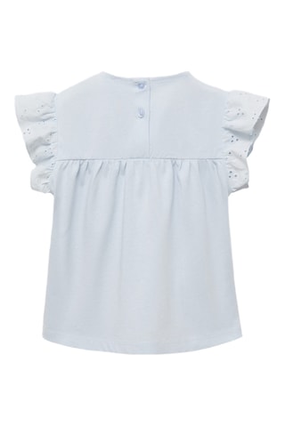 T-shirt détails ajourés - Bleu clair