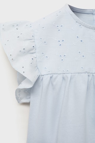 T-shirt détails ajourés - Bleu clair