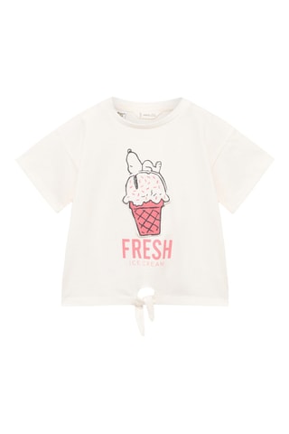 T-shirt imprimé Snoopy - Blanc cassé