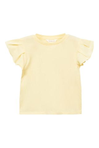 T-shirt manches volantées - Jaune