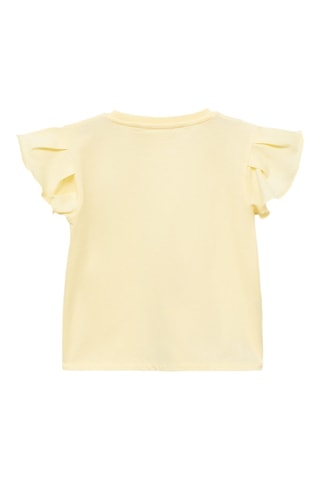 T-shirt manches volantées - Jaune