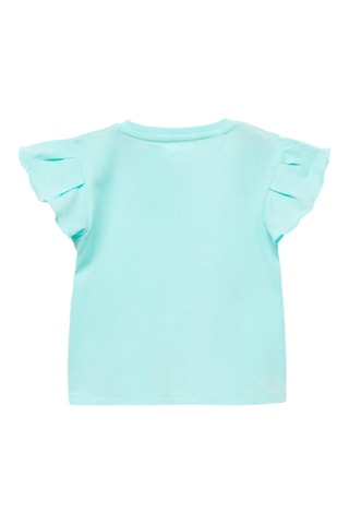 T-shirt manches volantées - Vert d'eau