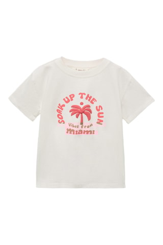 T-shirt imprimé relief - Blanc cassé