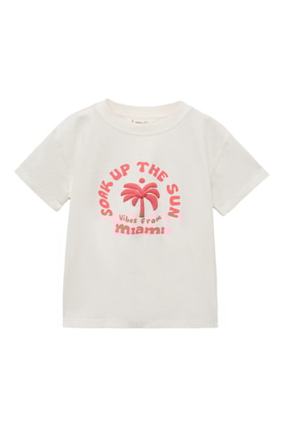 T-shirt imprimé relief - Blanc cassé