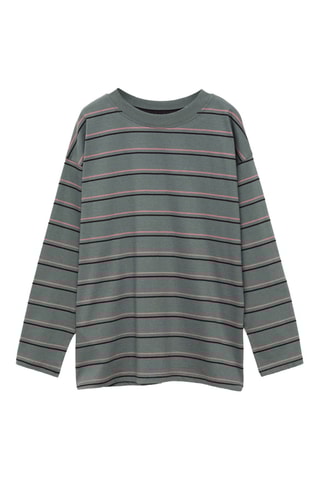 T-shirt oversize rayures - Vert