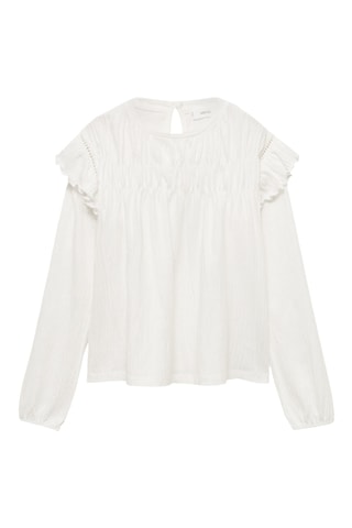 T-shirt manches volantées - Blanc cassé