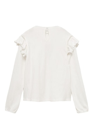 T-shirt manches volantées - Blanc cassé