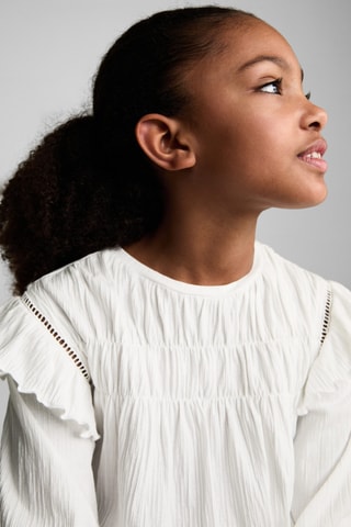 T-shirt manches volantées - Blanc cassé