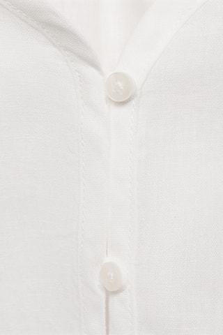 Blouse volantée lin - Blanc