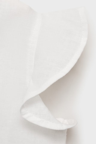 Blouse volantée lin - Blanc